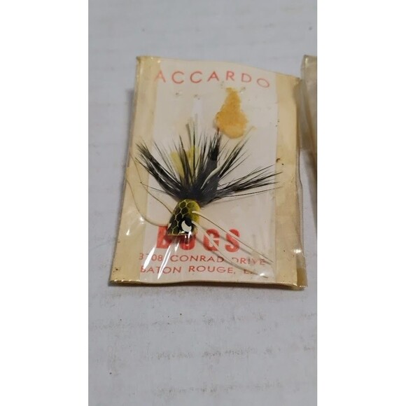 VINTAGE ACCARDO BUGS 4 CT FLY FISHING LURE POPPER LOT NOS NEW OLD STOCK - Picture 3 of 5